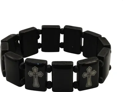 Produktbild von Holzarmband - Kreuz - schwarz