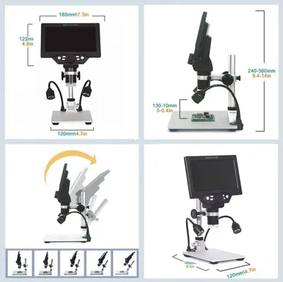Image de Microscope numérique avec écran LCD de 7 pouces - Zoom continu de 1 à 1200x - Haute résolution