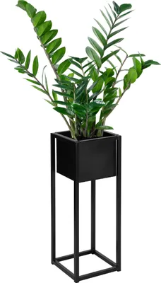 Produktbild von Blumenständer Metall schwarz modern Pflanzenständer Pflanzensäule loft eckig - 60 cm