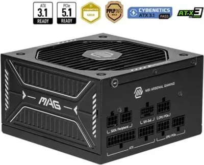 Produktbild von Netzteil MSI 750 W 80 PLUS Gold MAG A750GLS PCIE5 Modular Lüfter 135 mm
