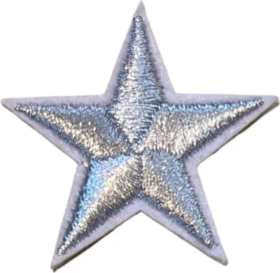 Produktbild von Stern-Sternchen-Emblem-Aufnäher zum Aufbügeln in Silber