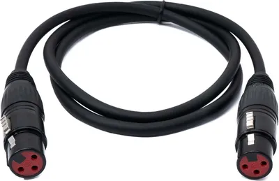 Produktbild von SYSTEM-S Audio Kabel 100 cm XLR 3 polig Buchse zu Buchse Adapter in Schwarz