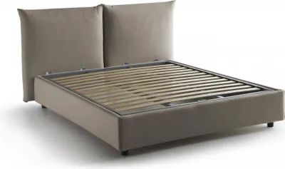 Produktbild von Doppelbett Dmlaka, Containerbett mit Stoffbespannung, 100%  Italy, Frontöffnung, passend für Matratze 160x190 cm, Turteltaube