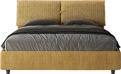 Produktbild von ITYHOME - Gepolstertes Bett ohne Lattenrost 160x210 mit Stoffbezug Aragona 3 Gelb Mados
