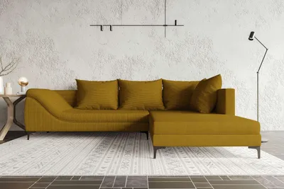Produktbild von 99rooms Loni Ecksofa Cordstoff POSO Gold Rechts