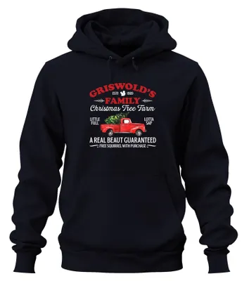 Obrázok produktu pre Griswolds Family Christmas Tree Farm - Christmas Xmas Uni mikina s kapucňou, Navy, XXL