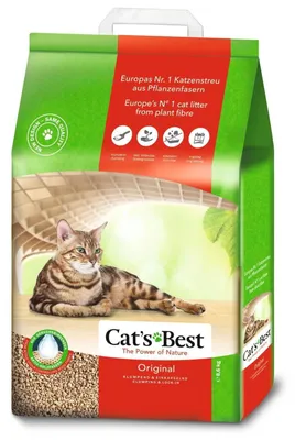 Obrázok produktu pre Cat’s Best Original mačacie stelivo, 100 % rastlinné mačacie stelivo s maximálnou absorpčnou schopnosťou – prirodzene a aktívne bojuje proti zápachom, 8,6 kg/20 l (balenie sa môže líšiť)