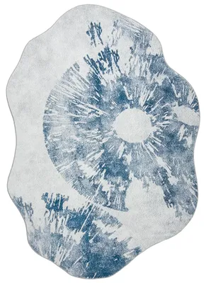 Image de Mazovia Tapis Moderne, Abstrait - Arona Iris - bleu et gris, 120x160 cm, pour salon
