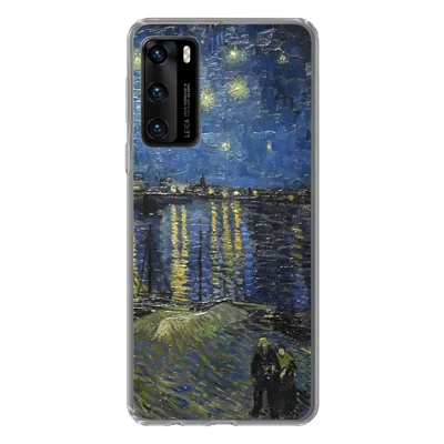 Produktbild von MuchoWow® Handyhülle Schutzhülle Hülle für Huawei P40 Sternennacht über dem Orsay Paris - Vincent Van Gogh Silikon Softcase Handy Hülle - Handytasche