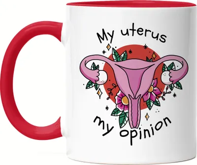 Produktbild von My Uterus My Opinion Tasse Rot Women Power Feminismus My Body My Rules Geschenkidee