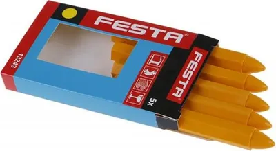 Produktbild von Signierkreide Markierkreide Baukreide Forstkreide 6-eckig Pack a 5 Stück - Gelb
