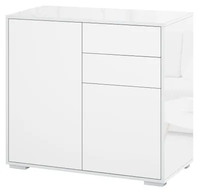 Immagine prodotto di Mobile Multiuso 2 Cassetti 2 Ante 79x36x74 cm in Legno Bianco