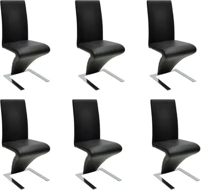 Produktbild von Möbel Esszimmerstühle 6 Stk. Schwarz Kunstleder  - Esszimmerstühle 160564