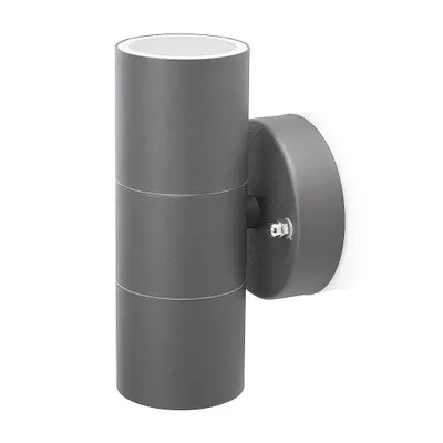 Obrázek produktu pro Smartwares GWL-176-HG, Venkovní světlo na zeď, Šedá, Nerezová ocel, IP44, Vstup, Zahrada, Terasa, 2 žárovek