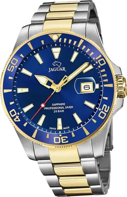 Produktbild von Jaguar Edelstahl Herren Uhr Analog Luxus silber gold Pro Diver D2UJ863/C
