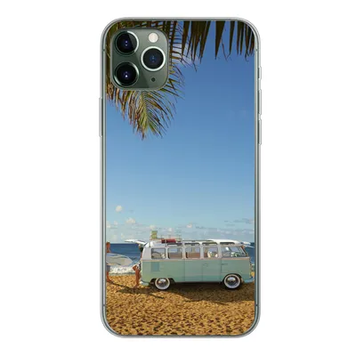 Produktbild von MuchoWow® Handyhülle Schutzhülle Hülle für iPhone 11 Pro Max Strand - Bus - Surfen Silikon Softcase Handy Hülle - Schutz