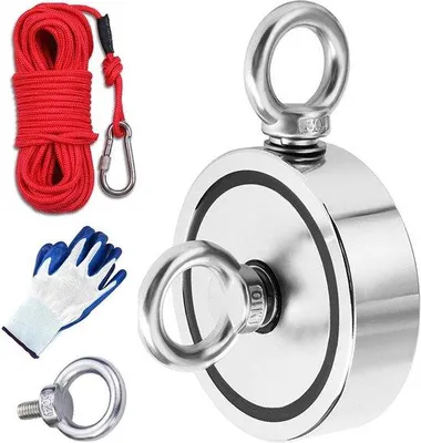 Produktbild von Famanu Neodymium Oogmagneet 480 kg - Doppelseitige Magnetkraft mit 20 m Seil