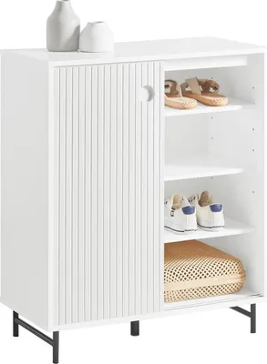 Image de FSB62-W, Armoire de rangement avec portes coulissantes, blanc, Armoire à chaussures/Sideboard