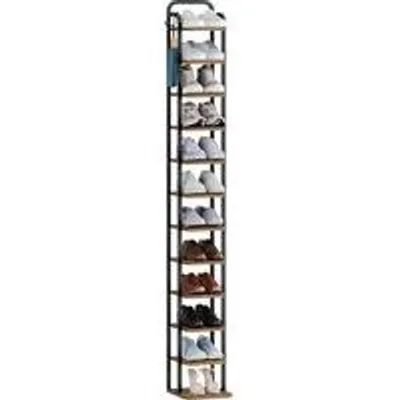 Imagen del producto de Estante vertical para zapatos con 12 niveles, que ahorra espacio y se puede colocar de forma independiente