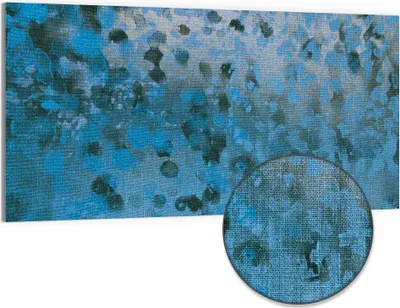 Produktbild von DEQORI Hybrid Leinwand Bild 100x50 cm 'Blauer Traum' Wandbild Glas flach modern