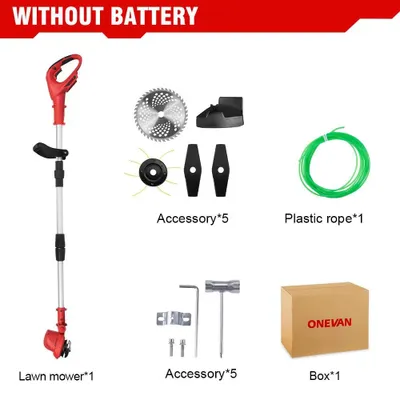 Obrázok produktu pre Akumulátorový vyžínač trávy – bezkefový motor – 4000 W – šírka rezu 25 cm – teleskopická rukoväť – bez akumulátora – červená