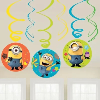 Produktbild von 6 Hooray Minions Spiralhänger 45cm
