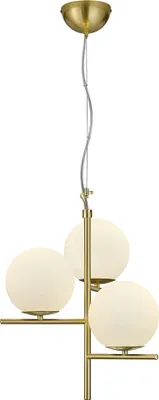 Produktbild von Pendelleuchte, Metall Glas, messing weiß, Höhe anpassbar
