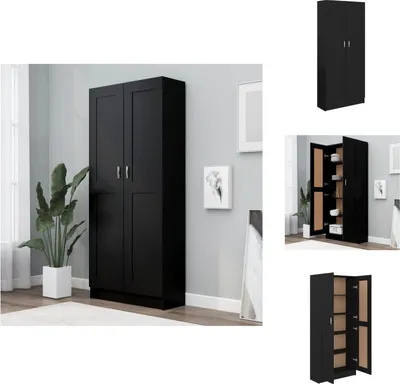 Obrázek produktu pro vidaXL Knihovna černá 82,5x30,5x185,5 cm Materiál na bázi dřeva - Regály a knihovny
