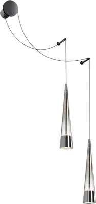 Image de Applique LED, métal verre, chrome H 228,9 cm