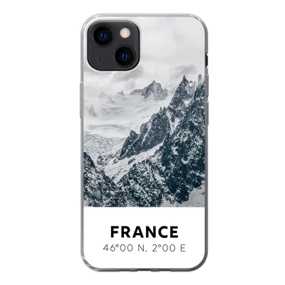 Produktbild von MuchoWow® Handyhülle Schutzhülle Hülle für iPhone 13 Frankreich - Berge - Schnee Silikon Softcase Handy Hülle - Karteninhaber