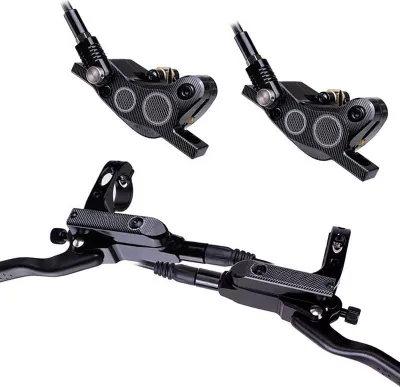Obrázek produktu pro Sada hydraulických kotoučových brzd pro jízdní kola, hydraulická přední brzda z hliníku pro horská kola, silniční kola, kola s pevným převodem (černá)