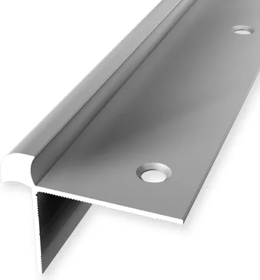 Produktbild von Treppenkantenprofil 33 x 43 x 2500 mm Winkelprofil Einfasshöhe 8 mm Aluminium Glatt Doppelt Versetzt Versenkt Gebohrt Silber Küberit