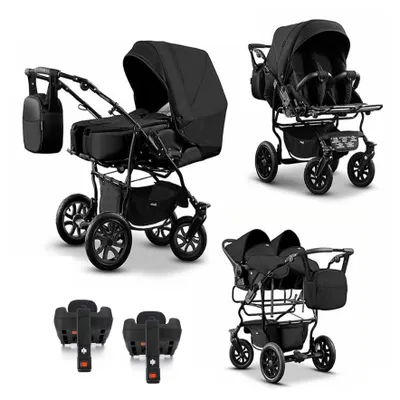 Produktbild von Zwillingskinderwagen 5 in 1 City Twin inkl. Autositze - 16 Teile -  in 19 Farben
