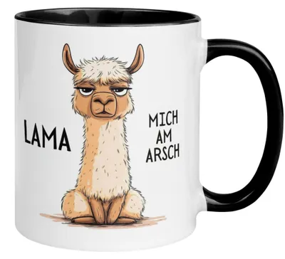 Produktbild von Tasse Lama – „Lama mich am Arsch“ – lustiger Geschenk Becher für Morgenmuffel