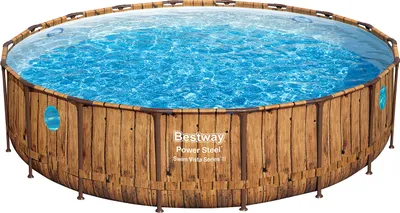 Produktbild von Power Steel™ Swim Vista Series™ Solo Pool ohne Zubehör Ø 549 x 122 cm, Holz-Optik (Pinie), rund