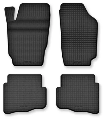 Produktbild von Gummi-Fußmatten für Skoda Fabia I 1999-2007 (Schrägheck/Limousine/Kombi) – 4-tlg, Schwarz, Semi-Universal, angepasst – Wielganizator Semi-Universal
