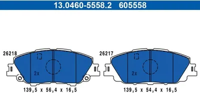 Image de ATE Jeu de plaquettes de frein à disque avant 13.0460-5558.2