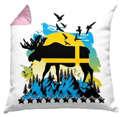 Produktbild von Kissen mit Schwedenmotiv und Füllung 40x40 cm