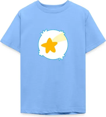 Produktbild von Spreadshirt Bärchi Glücksbär Wunsch Stern Hellblau Karneval Teenager T-Shirt, 134/146 (9-11 Jahre), Himmelblau