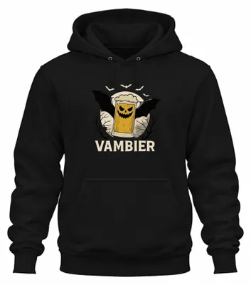 Zdjęcie produktu dla VAMBIER Halloween Beer Vampire Party Retro Creepy Uni Bluza z kapturem, czarny, M