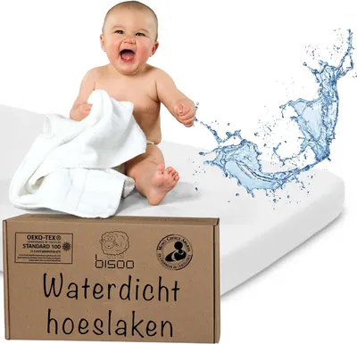 Productafbeelding van Waterdicht Hoeslaken en Matrasbeschermer 2-in-1 voor Babybedje 60x120 cm