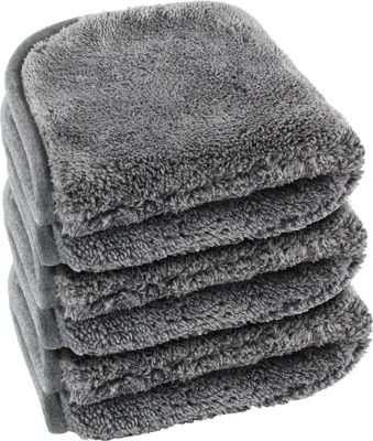 Produktbild von lunar. premium cleaning Poliertuch Auto KFZ Microfasertuch 40x40cm grau 1200 GSM Trockentuch extrem saugfähig ultraweich zur professionellen Autopflege Stück: 3