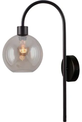 Productafbeelding van Wandlamp Lazise zwart met amber glas 61cm