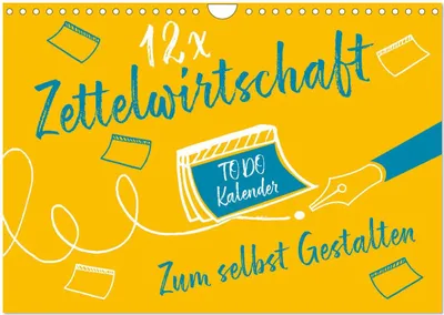 Produktbild von 12 x Zettelwirtschaft - Bastelkalender (Wandkalender 2025 DIN A4 quer), CALVENDO Monatskalender