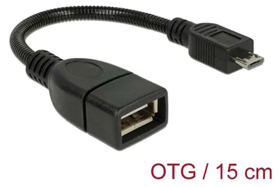 Immagine prodotto di Cavo Delock con connettore USB micro-B > presa USB 2.0-A OTG flessibile da 15 cm