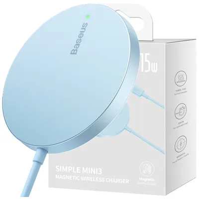 Produktbild von Baseus Einfache Mini3 Magnetisches Ladegerät Magsafe Qi 15W Blau