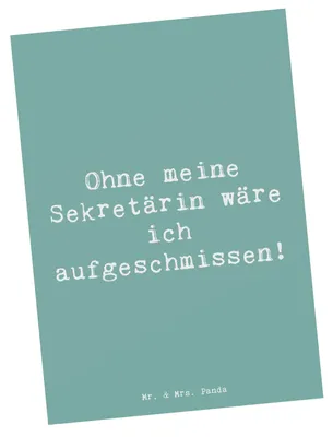 Produktbild von Mr. & Mrs. Panda Postkarte Spruch Sekretärin Helfer - Meeresbrise - Geschenk, meine, Ansichtskarten, Berufsprodukte, Berufsleben, personalisierte Geschenke, Ansichtskarte