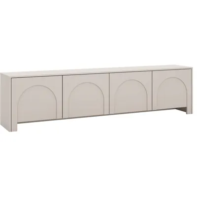 Produktbild von BEAUTYSOFA | TV-Schrank AMARO 203,5 cm Kaschmir, TV-Lowboard 4 Türen, Push-to-Open, geriffelte MDF-Fronten, modernes Lowboard für Wohnzimmer