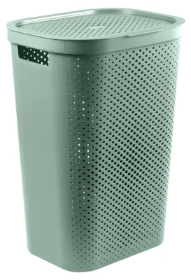 Image de CURVER Panier à linge Infinity 60 litres – Panier à linge avec couvercle et ventilation – design ergonomique