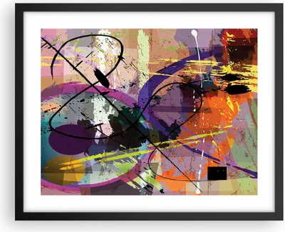 Produktbild von Gerahmtes Poster - Schwarzer Rahmen - Abstraktion modern - 50x40 cm - Wand Bild - Wanddeko - Wandbilder - Kunstposter - Wandposter - Bilderrahmen - Bilder - Kunstdruck - Wandbild - P2BAA50x40-3895